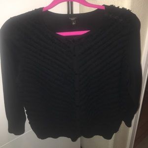 Talbots black sweater with front buttons
